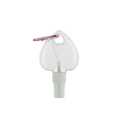 Refillable Clear 50ML PETG Heart Shaped Travel Bottle With Hook Alcohol Spray Cap