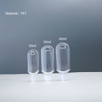 Refillable Clear 50ML PETG Heart Shaped Travel Bottle With Hook Alcohol Spray Cap