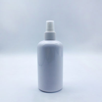 White 300ml PET Plastic Lotion Bottles With Spray Pump Round Boston Bottle
