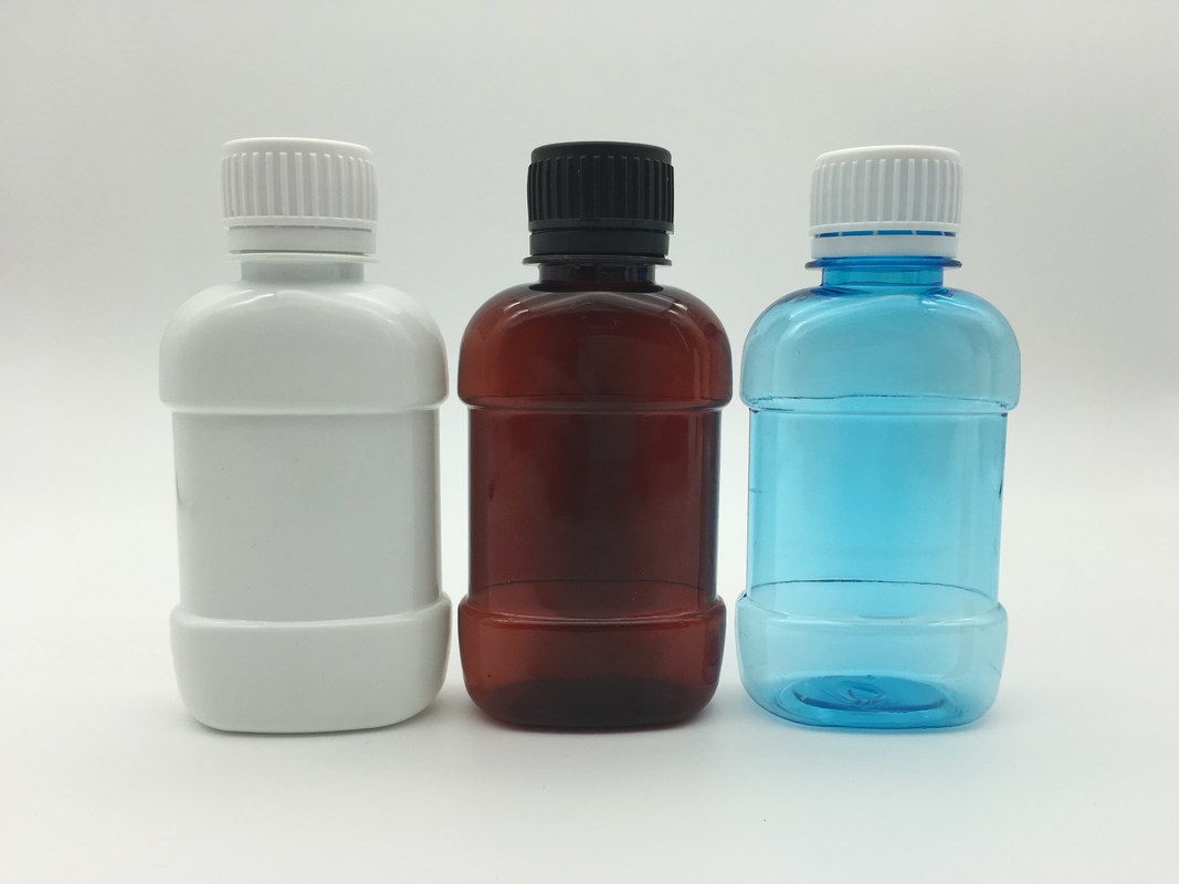 Plastic PE Pink Mini Mouthwash Bottles Flat 250ml